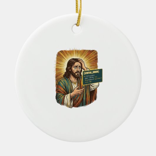 weinender Jesus Syntaxfehler Codierung Programmier Keramik Ornament (Vorne)