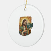 weinender Jesus Syntaxfehler Codierung Programmier Keramik Ornament (Links)