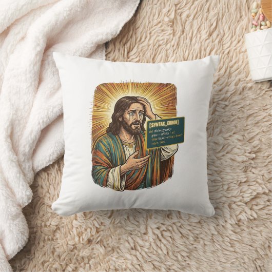 weinender Jesus Syntaxfehler Codierung Programmier Kissen (Decke)
