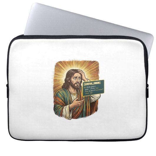 weinender Jesus Syntaxfehler Codierung Programmier Laptopschutzhülle (Vorderseite)