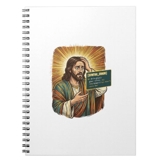 weinender Jesus Syntaxfehler Codierung Programmier Notizblock (Vorderseite)