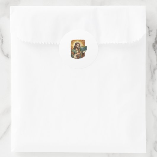 weinender Jesus Syntaxfehler Codierung Programmier Runder Aufkleber (Tasche)