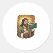 weinender Jesus Syntaxfehler Codierung Programmier Runder Aufkleber (Vorderseite)