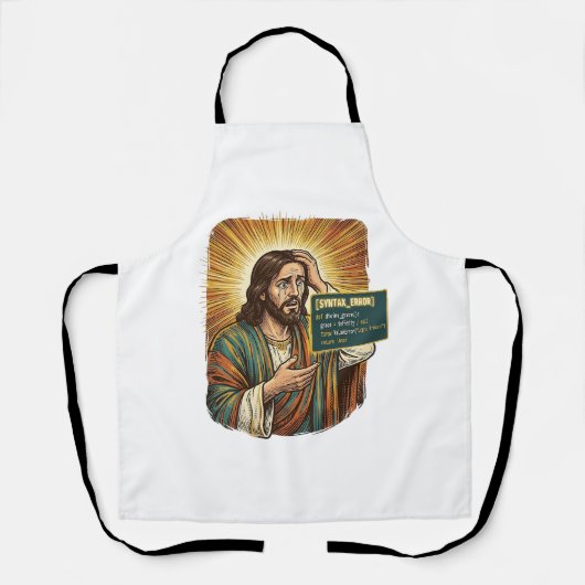 weinender Jesus Syntaxfehler Codierung Programmier Schürze (Vorderseite)