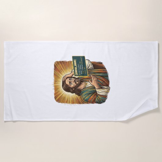 weinender Jesus Syntaxfehler Codierung Programmier Strandtuch (Vorderseite)