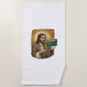 weinender Jesus Syntaxfehler Codierung Programmier Strandtuch (Vorderseite)
