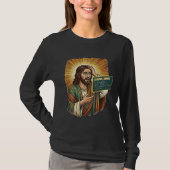 weinender Jesus Syntaxfehler Codierung Programmier T-Shirt (Vorderseite)