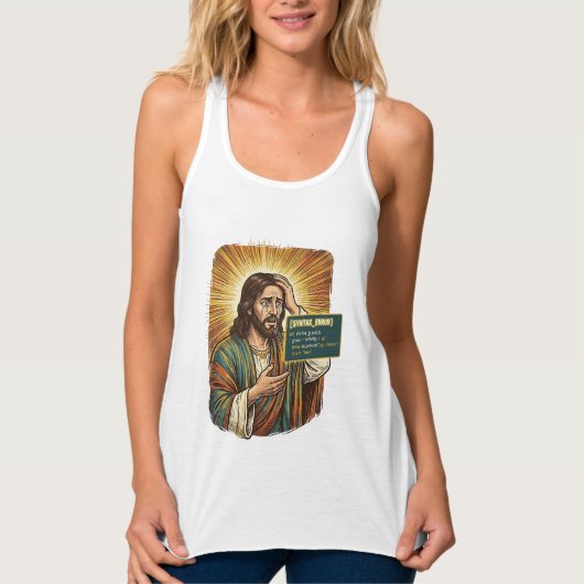 weinender Jesus Syntaxfehler Codierung Programmier Tank Top (Vorderseite)