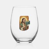 weinender Jesus Syntaxfehler Codierung Programmier Weinglas Ohne Stiel (Rückseite)