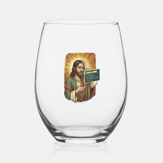 weinender Jesus Syntaxfehler Codierung Programmier Weinglas Ohne Stiel (Rückseite)
