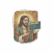 weinender Jesus Syntaxfehler Codierungsprogrammier Aufkleber (Vorderseite)