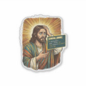 weinender Jesus Syntaxfehler Codierungsprogrammier Aufkleber (Vorderseite)
