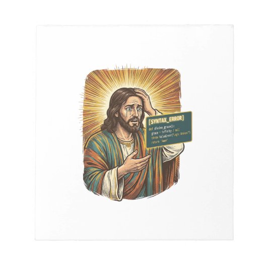 weinender Jesus Syntaxfehler Codierungsprogrammier Notizblock (Vorderseite)