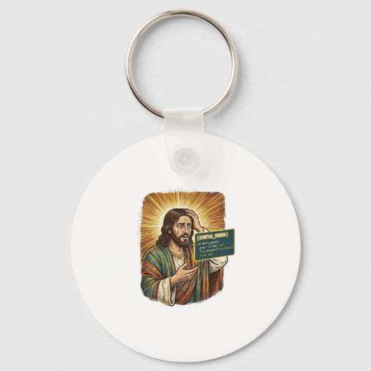 weinender Jesus Syntaxfehler Codierungsprogrammier Schlüsselanhänger (Vorderseite)