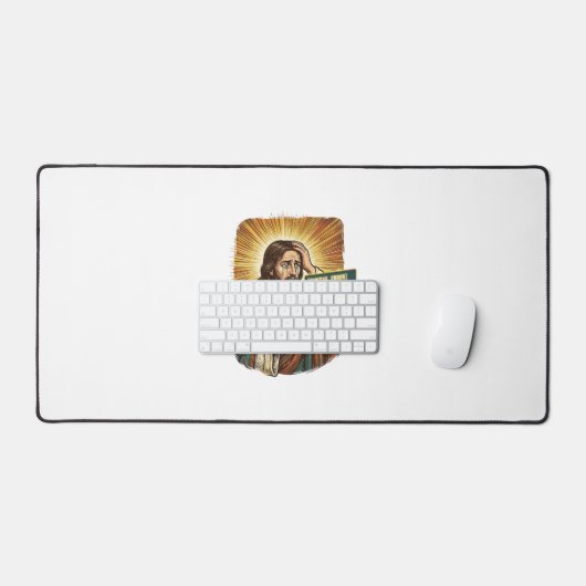 weinender Jesus Syntaxfehler Codierungsprogrammier Schreibtischunterlage (Tastatur & Maus)