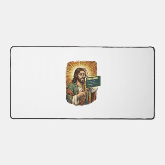 weinender Jesus Syntaxfehler Codierungsprogrammier Schreibtischunterlage (Vorderseite)