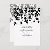 Weinender Rebe-Trauerfall danken Ihnen zu Dankeskarte (Vorne/Hinten)