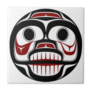 Weinender Schädel Nordwestpazifikküste Haida Fliese