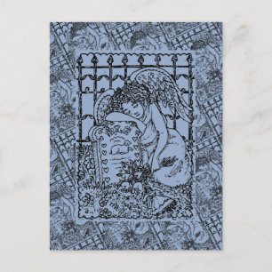 WEINENDER SCHUTZENGEL, FRIEDHOFSTAUER BEILEID POSTKARTE