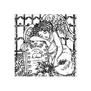 WEINENDER SCHUTZENGEL, FRIEDHOFSTEMPEL GUMMISTEMPEL