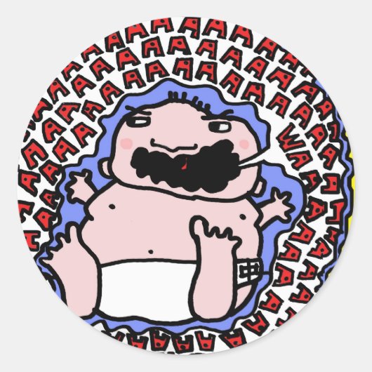 weinendes Baby Runder Aufkleber (Vorderseite)