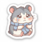 Weinendes Hamster-Sticker Aufkleber (Vorderseite)