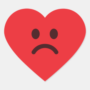 Weinendes rotes Herz-Emoji Moody-Cartoon-Aufkleber Herz-Aufkleber