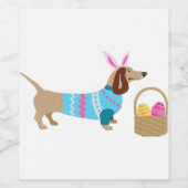 Weiner Daschund Easter Doxie In Dog Weinetikett (Einzelnes Label)