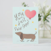 Weiner Dog & Balloon Valentine's Day Card Einladung (Stehend Vorderseite)