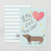 Weiner Dog & Balloon Valentine's Day Card Einladung (Vorne/Hinten)