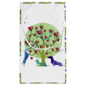 Weiner Dog Liebe Tree, Herz Kleine Geschenktüte (Rückseite)