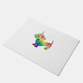 WEINER DOG WEINERCORN - Funny Dackel Unicorn T- Fußmatte (Schrägansicht)