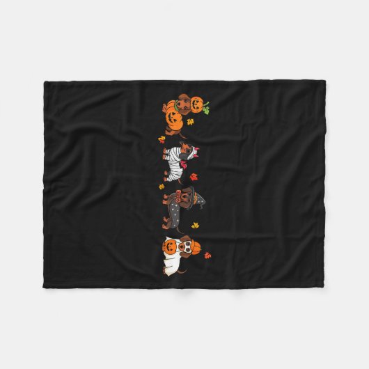 Weiner Dog Witch Happy Halloweenie Cute Halloween  Fleecedecke (Vorderseite (Horizontal))