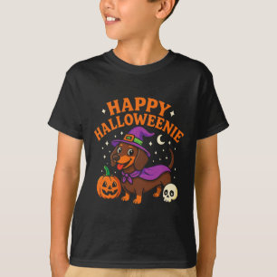 Weiner Dog Witch Happy Halloweenie Niedliches Hall T-Shirt