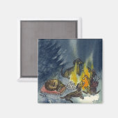 Weiner Dogs Camp Out Magnet (Vorderseite/Rückseite)