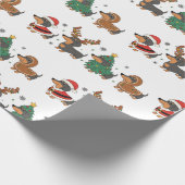 Weiner Dogs Christmas Holiday Wrapping Paper Geschenkpapier (Ecke)