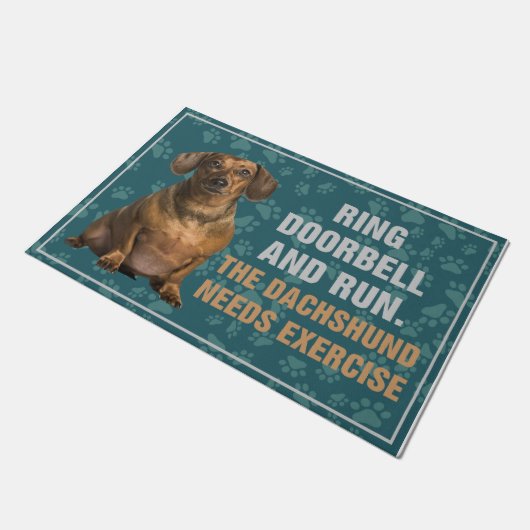 Weiner Doormat - Funny Gift - Dackel Doormat Fußmatte (Schrägansicht)