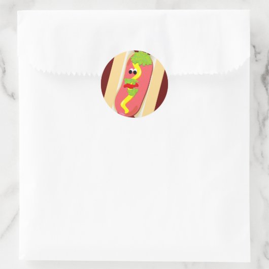 Weiner-Fastfood-Aufkleber Runder Aufkleber (Tasche)