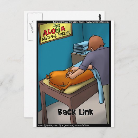 Weiner Massage alias Backlink Funny Gifts & Cards Postkarte (Vorne/Hinten)