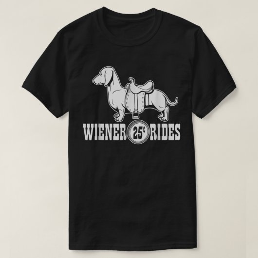 Weiner Rides Funny Dackel T  T-Shirt (Design vorne)