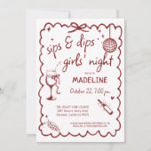 Weinerei Mädchen-Abend Weinverkostung Bewertungska Einladung (Vorderseite)