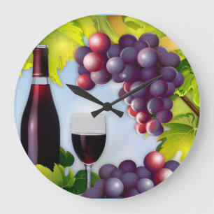 Weinernte Große Wanduhr