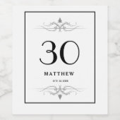 Weinetikett 30. Geburtstag (Einzelnes Label)