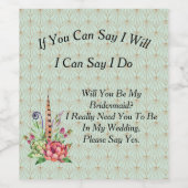 Weinetikett Anforderung Bridesmaid Deko (Einzelnes Label)