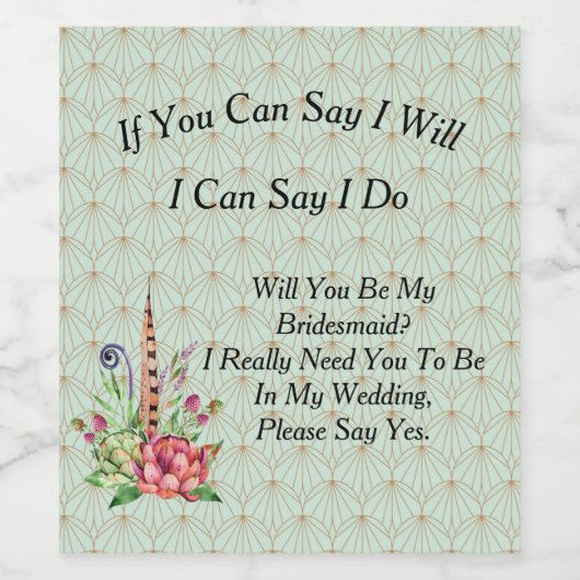 Weinetikett Anforderung Bridesmaid Deko (Einzelnes Label)