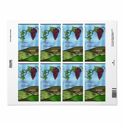 Weinetikett aus Hartglas (Vorne)