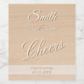 Weinetikett aus hellem Holz (Einzelnes Label)