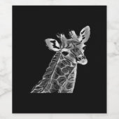 Weinetikett aus schwarz-weißer Giraffe (Einzelnes Label)