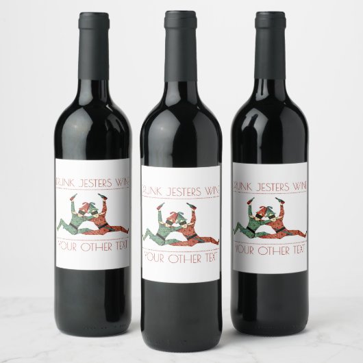 Weinetikett betrunken Jesters (Flaschen)