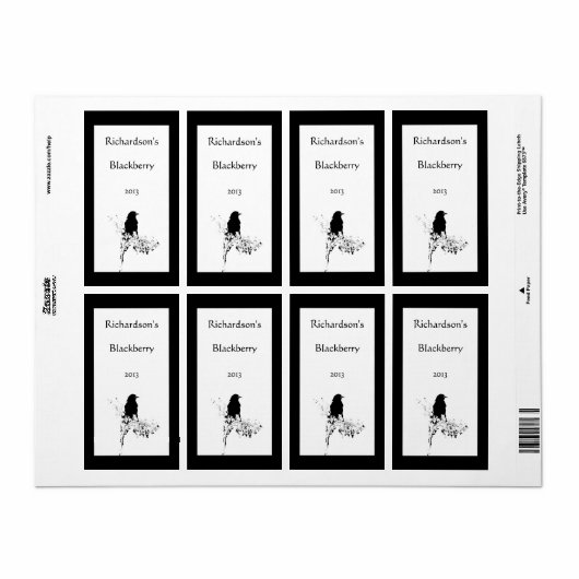 Weinetikett "Bird Silhouette" (Vorne)